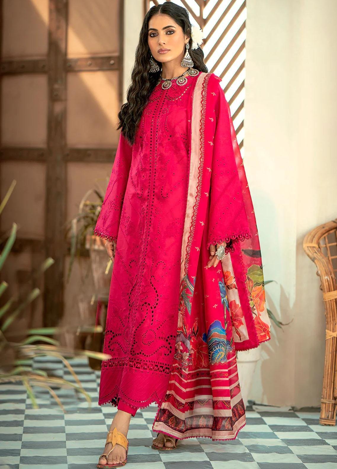 Esha Eshaal By Bin Ilyas Embroidered Lawn Suits Unstitched 3 Piece BI23EE 917-A - Summer Collection