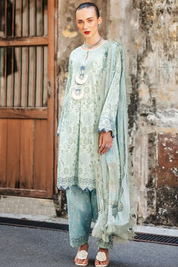 Taneez By Roheenaz Embroidered Lawn Suit Unstitched 3 Piece ENZ24T RNB-02A Jasmin - Summer Collection