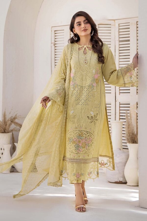 ZA Clothing Semi Stitched Embroidered Lawn Limelight-02