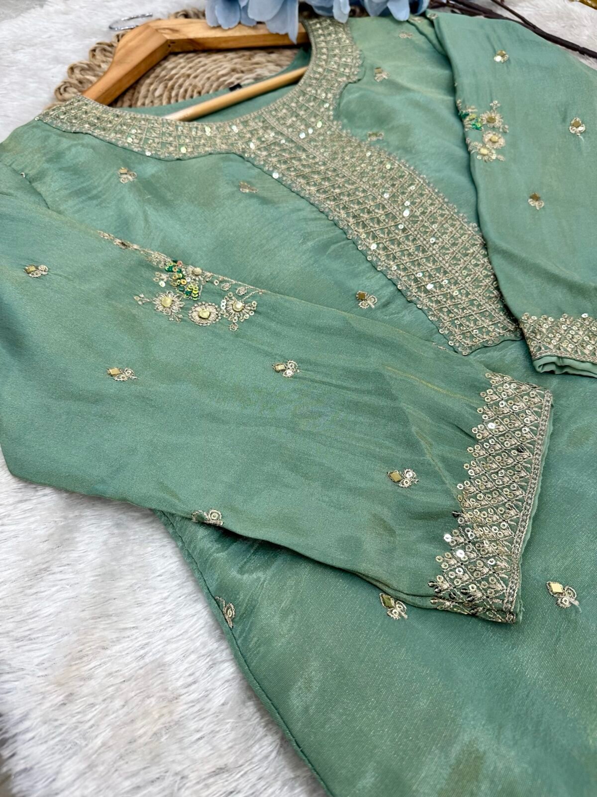 Tissue Silk Party Wear Set Of 3 Pcs SHAHZADI LAWN