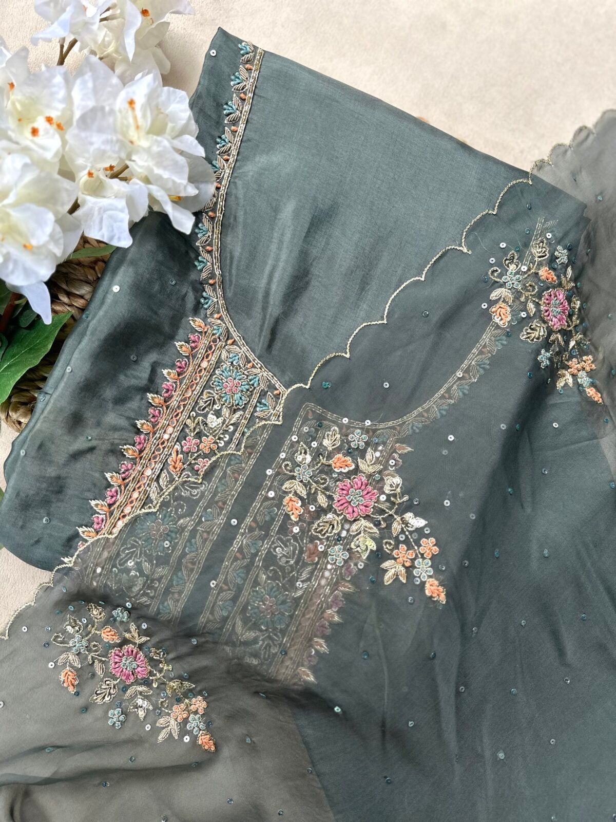 Unstitched Party Wear Material SHAHZADI LAWN