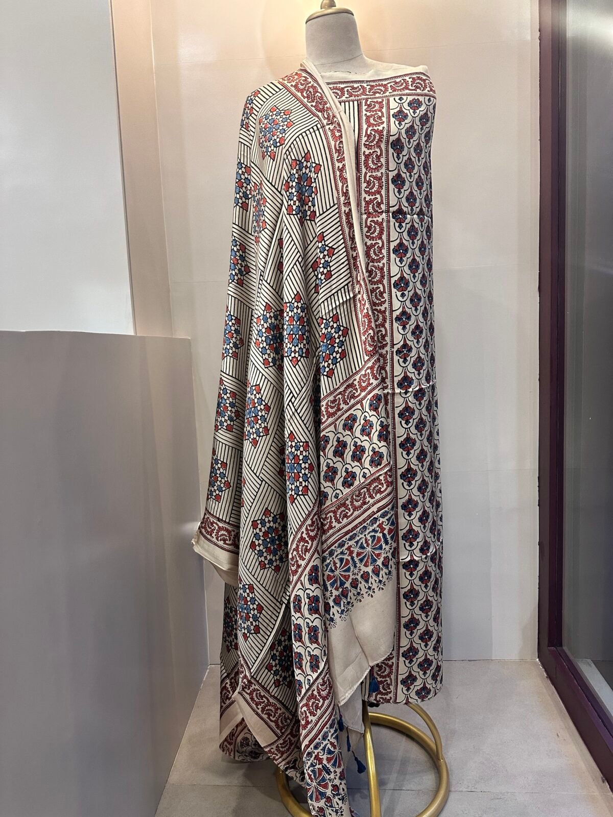 Ajrakh Modal Silk Unstitched Material