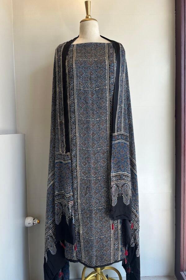 Ajrakh Modal Silk 2pc Unstitched Material