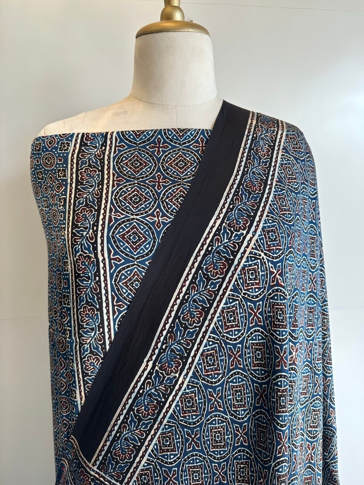 Ajrakh Modal Silk 2pc Unstitched Material SHAHZADI LAWN