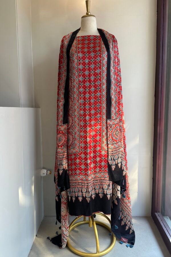 Ajrakh Modal Silk 2pc Unstitched Material
