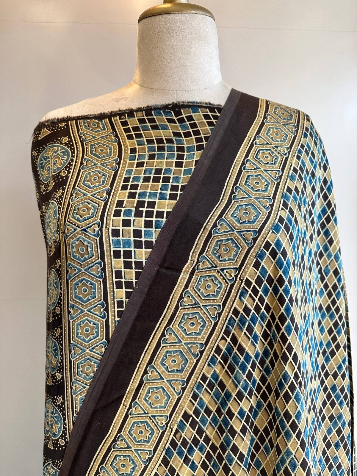 Ajrakh Modal Silk 2pc Unstitched Material SHAHZADI LAWN