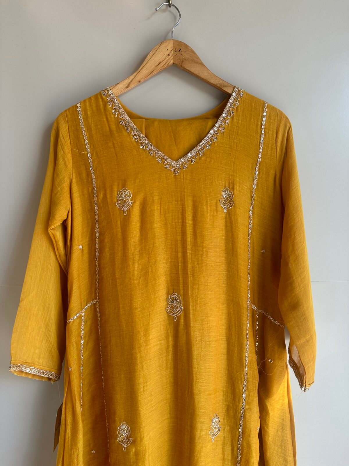 Yellow Mal Chanderi Indian Party Wear SHAHZADI LAWN