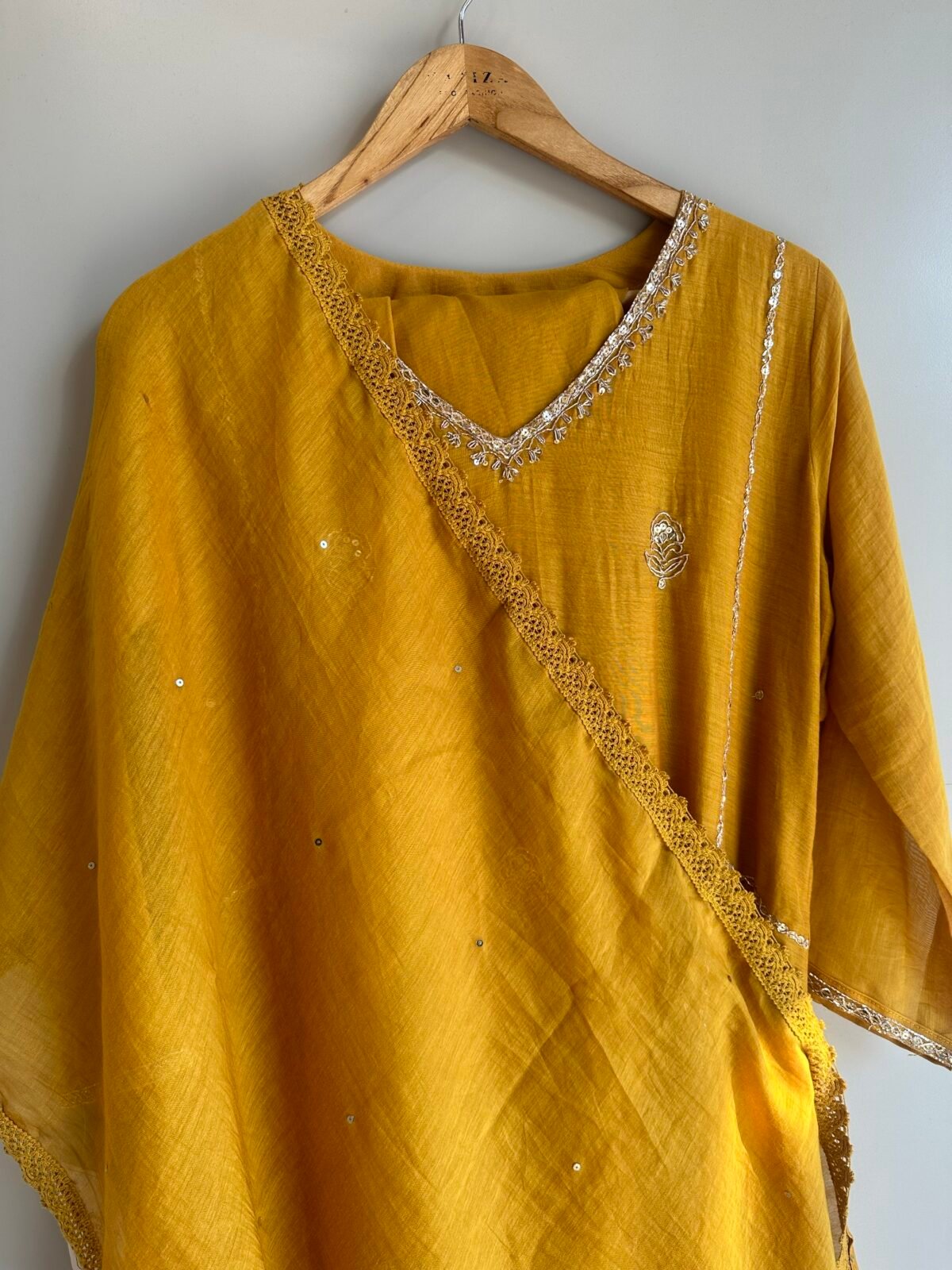 Yellow Mal Chanderi Indian Party Wear SHAHZADI LAWN