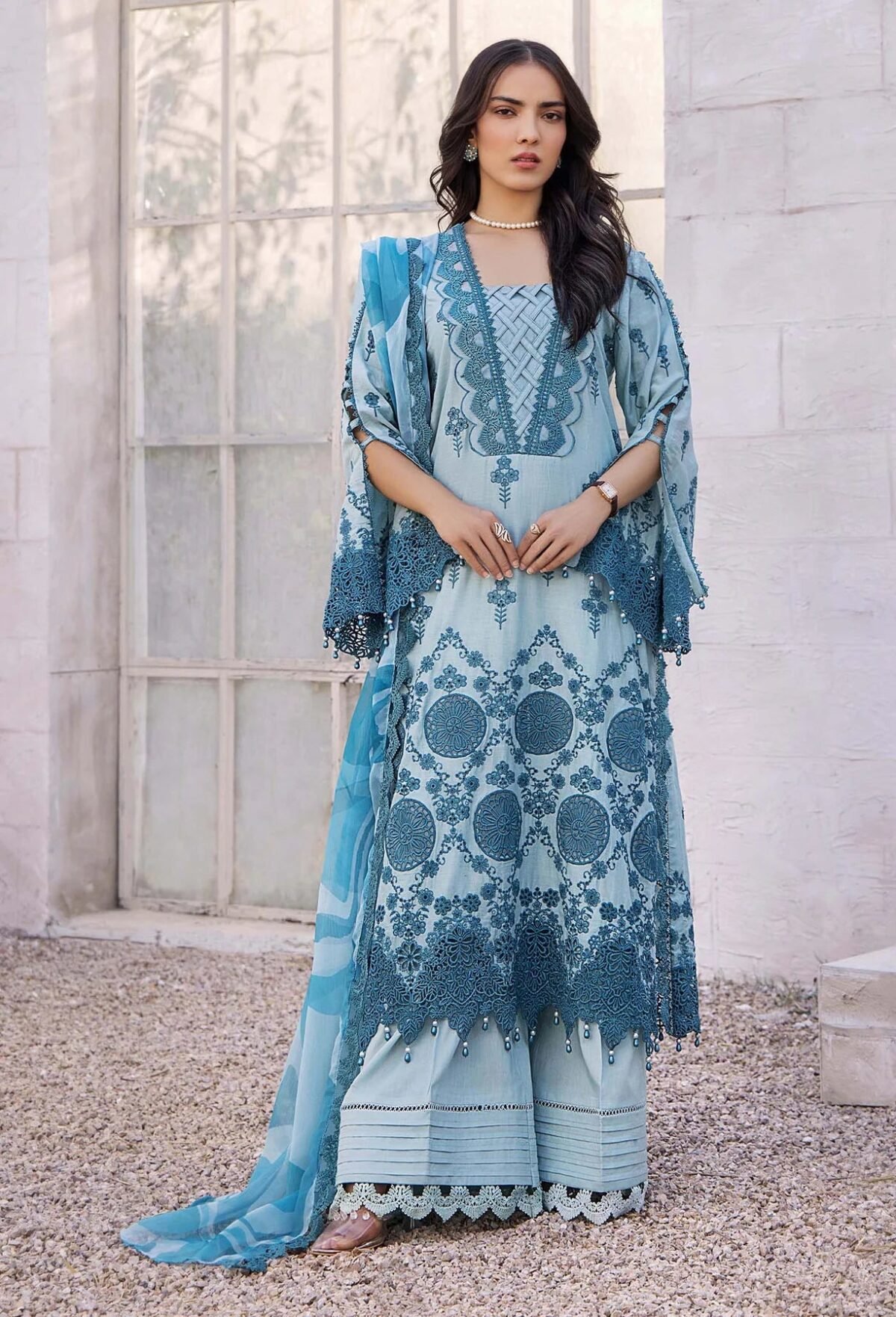 LASSERKARI BY ADAN'S LIBAS | LUXURY CHIKANKARI SHAHZADI LAWN