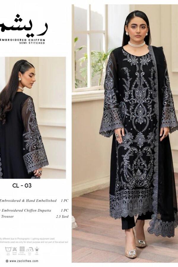 Pakistani Embroidered Chiffon Semi Stitched