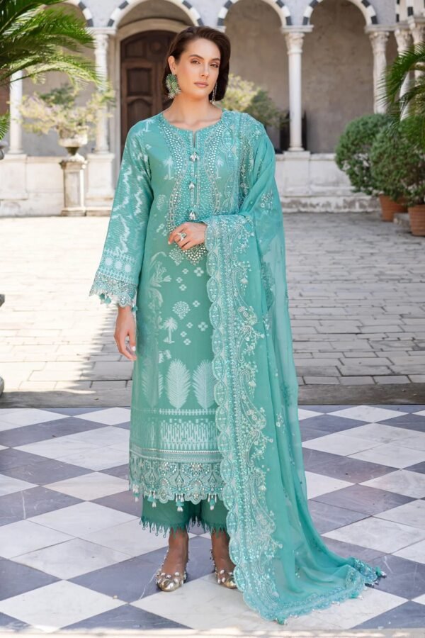 NUREH EMBROIDERED JACQUARD UNSTITCHED LAWN 3PC