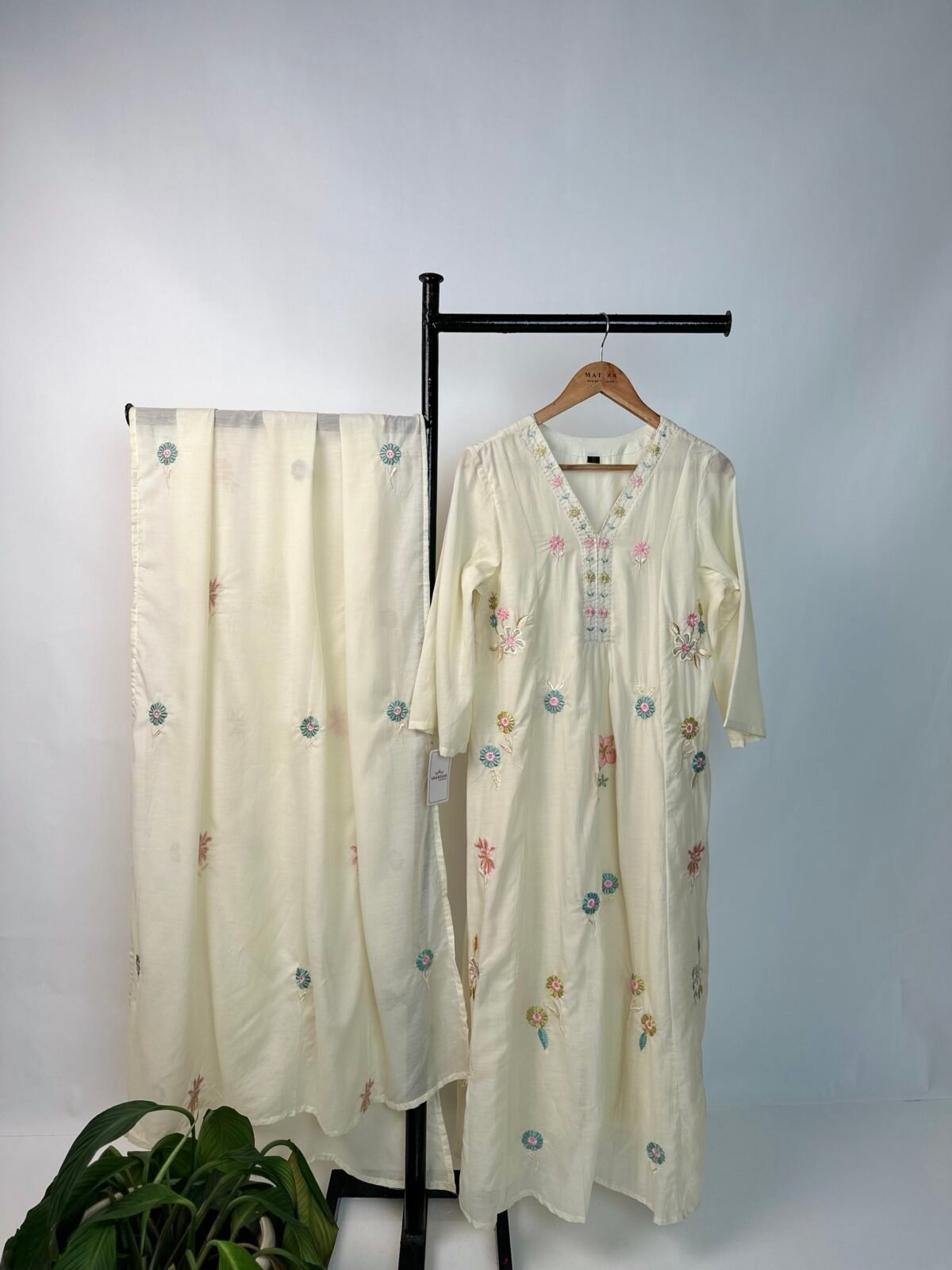 Off White Indian Semi Party Wear
