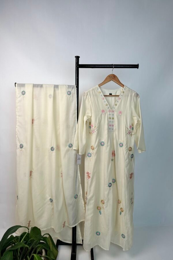 Off White Indian Semi Party Wear